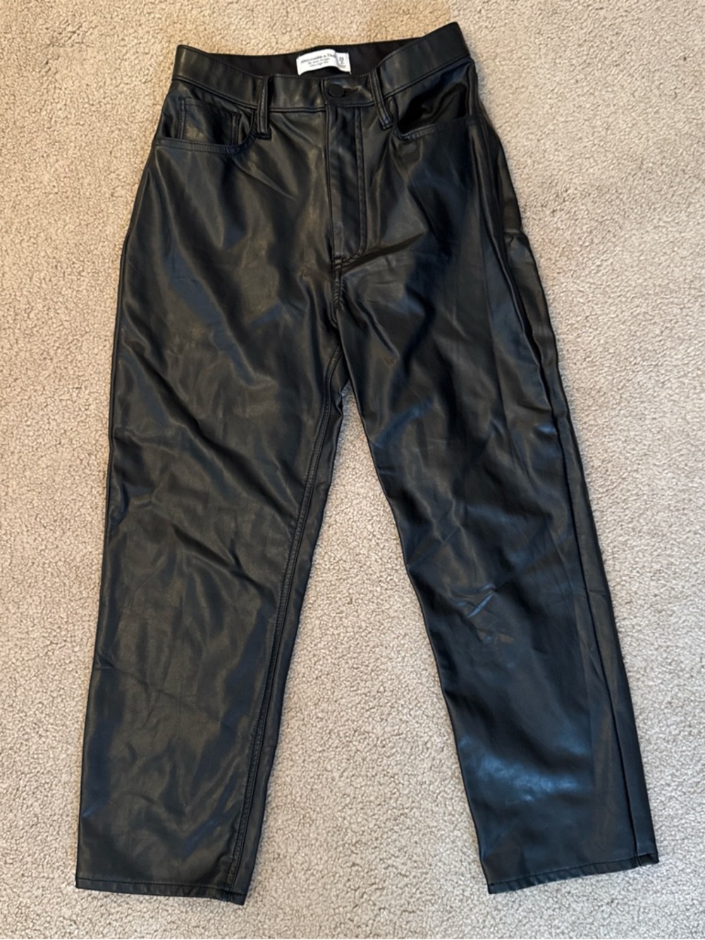 Abercrombie & Fitch Black Ankle Straight Ultra High Rise Pants